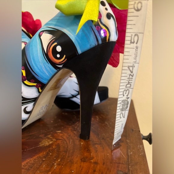 Dia De Los Muertos Just Fabulous High Heels Size 39 Women’s 8.5 Sugar Skull - Picture 8 of 8